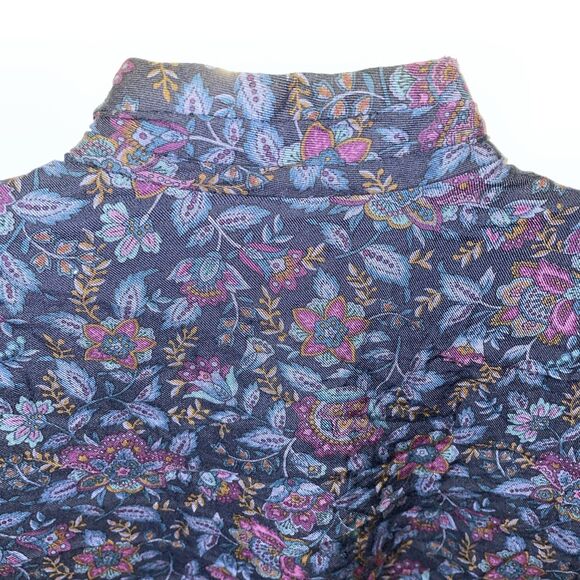 Pendleton Women’s Dressy Blouse Size 8 Petite Black Floral Going Out Party - Picture 9 of 12